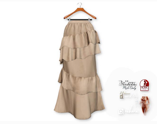 {amiable}Mesh Satin Ruffle Tiered Skirt08