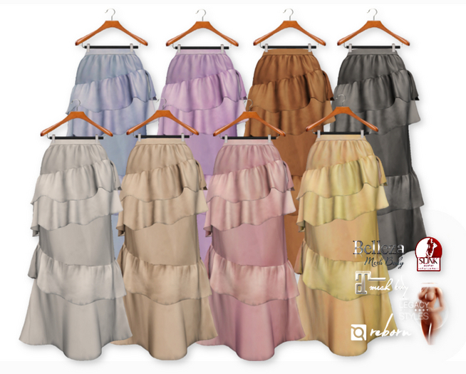 {amiable}Mesh Satin Ruffle Tiered Skirt(FAT PACK)