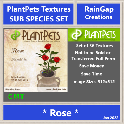 PLANTPETS TEXTURES SUB SET ROSE (36)
