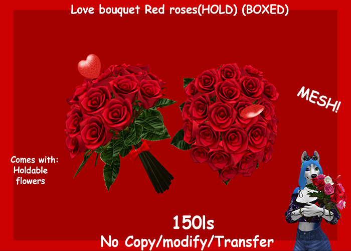 Love Roses Sl Second Life Marketplace - Love bouquet Red roses(HOLD) (BOXED)