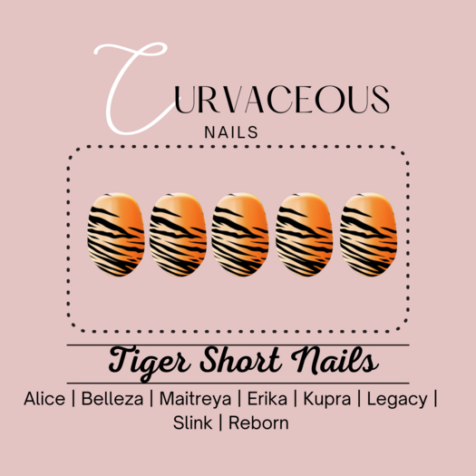{Curvaceous} Tiger Short Nails