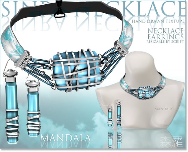 [MANDALA]SINRA Necklace&earrings/earth Blue