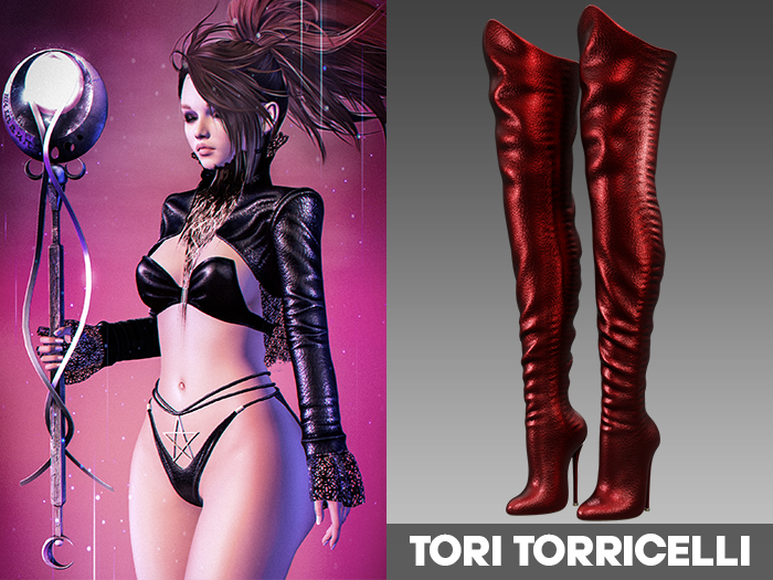 TORI TORRICELLI // La Luna Boots // Red
