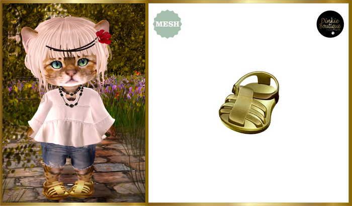 *DB* DINKIES JELLY SANDALS* gold
