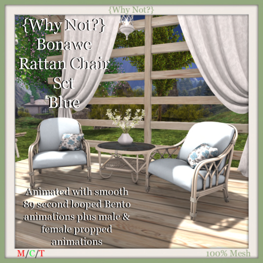 {Why Not?} Bonawe Rattan Chair-Blue-Boxed