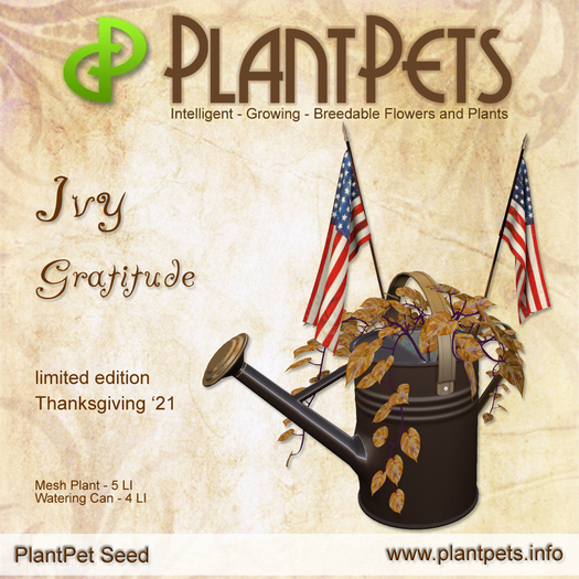 PlantPet Seed [Ivy *Gratitude*] limited Release Day 19.11.2021