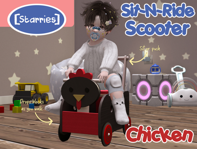 [Starries] Sit-N-Ride Scooter - Chicken