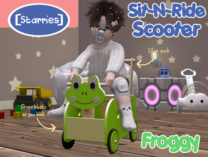 [Starries] Sit-N-Ride Scooter - Froggy