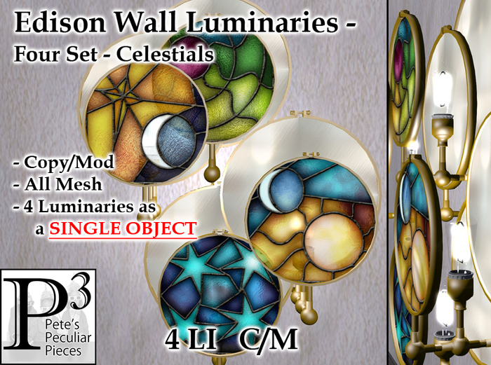 [P3] - Edison Luminaries - Four Set - Celestial