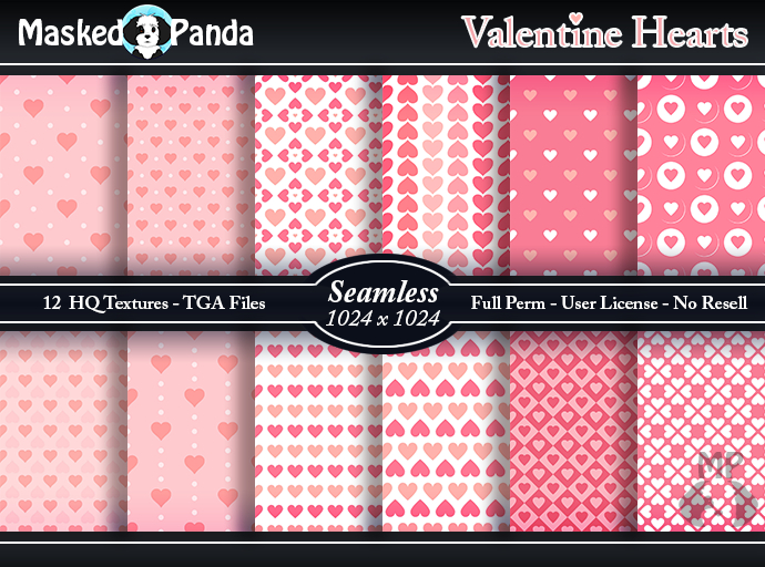 MP Valentine Hearts - Seamless Textures - Full Perm