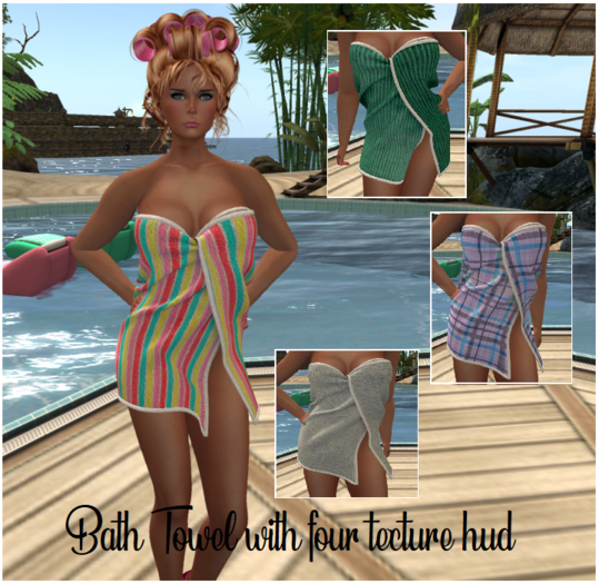 BEACH OR BATH TOWEL WITH 4 TEXTURE HUD