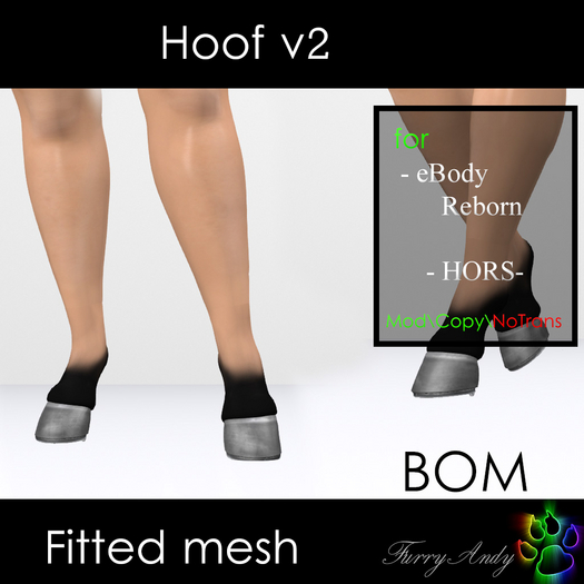 Second Life Marketplace - Furry Andy - Hoof for eBody Reborn body Horse v2