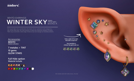 Second Life Marketplace - :ANDORE: - :ear-acc: - Winter Sky [LeL Evo X ...