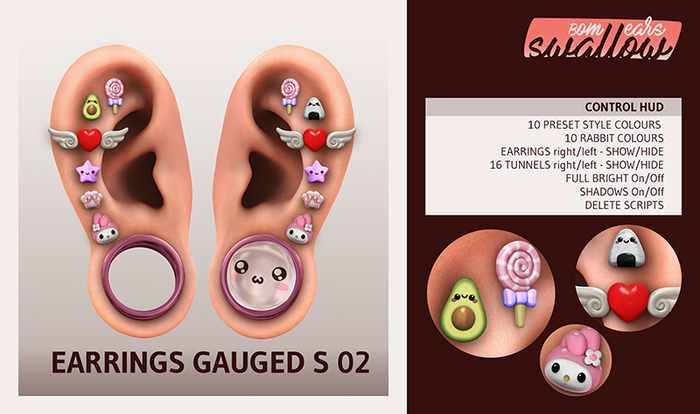 ^^Swallow^^ Earrings Gauged S02 (f/m)