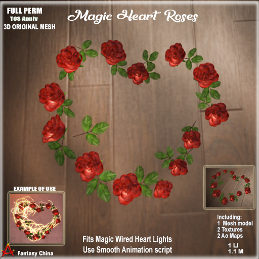 Full Perm Valentine - Magic Heart Roses