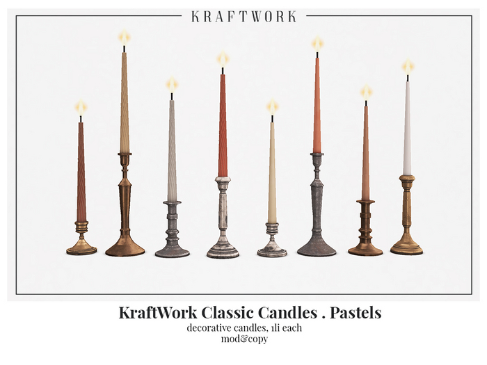 KraftWork Classic Candles . Pastels (Add Me)