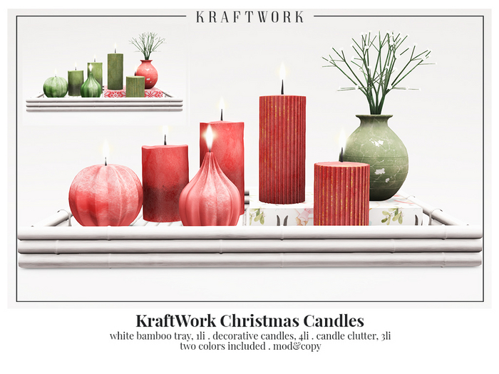 KraftWork Pastel Candles . Christmas Candles (Add Me)