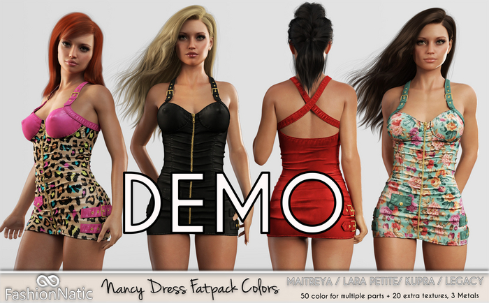 Demo Nancy Dress Fatpack Colors - Maitreya Lara, Lara Petite, Kupra Original, Legacy - FashionNatic