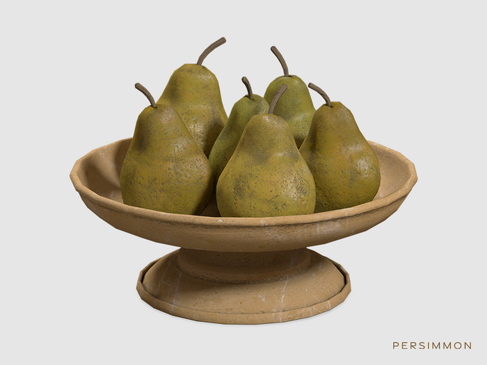 Persimmon Pears in Bowl - Terracotta