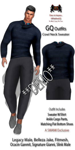 DEMO - 69ParkAveGQ - Men's Cowl Neck Sweater Outfit
