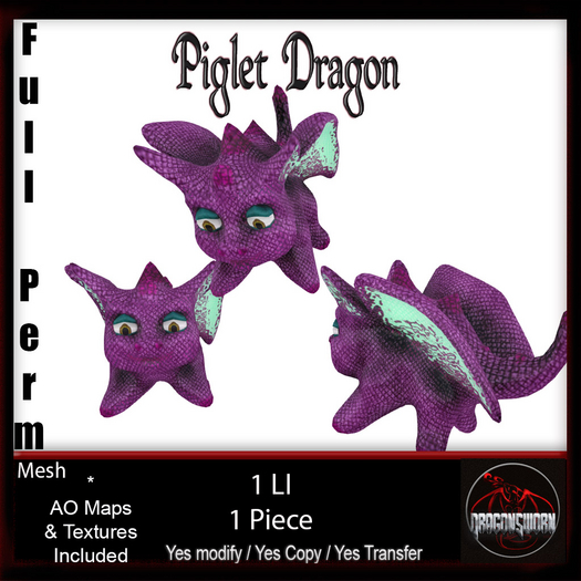 Full Perm Piglet Dragon