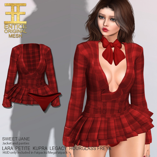Entice - Sweet Jane - Plaid Darks - Red