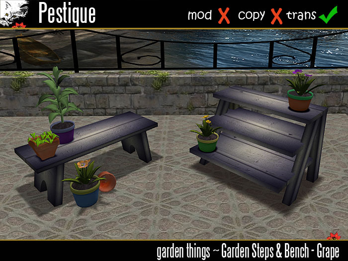 Garden Steps & Bench - Grape