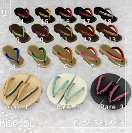 1. kisetsu - Women's Geta - Moon Geta Hotaru RARE