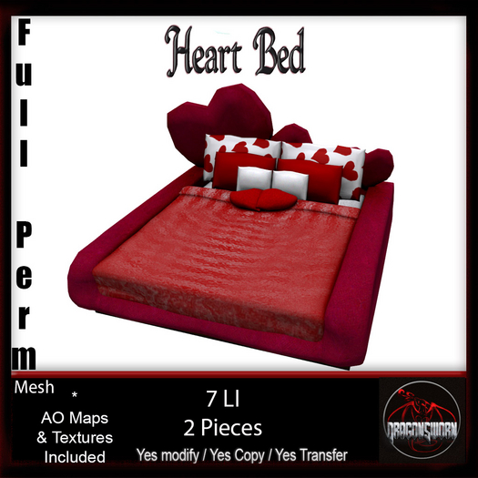 Full Perm Heart Bed