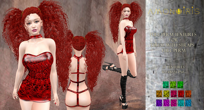 Dress with straps- Full Perm Texture 1