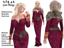 [CT] Medieval Cirilla Oufit RED - 11 Sizes - Maitreya - Slink - Belleza - Tonic - Legacy - Ocacin - Voluptuous - DEMO