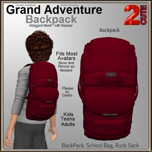 Grand Adventure Backpack [2cute] Burgundy