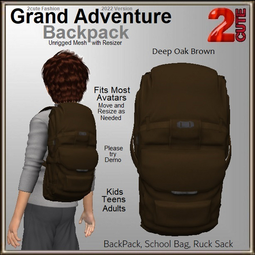 Grand Adventure Backpack [2cute] Deep Oak