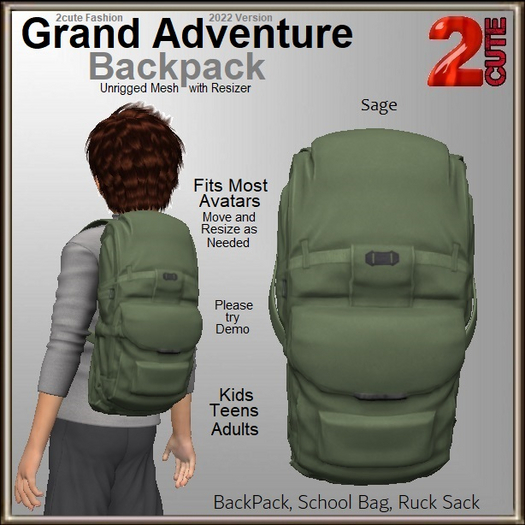 Grand Adventure Backpack [2cute] Sage