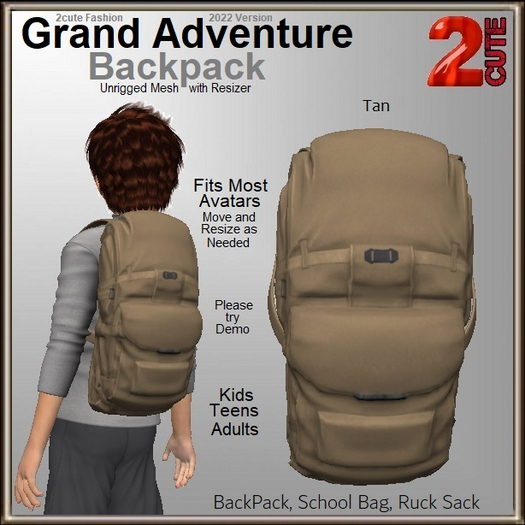 Grand Adventure Backpack [2cute] Tan