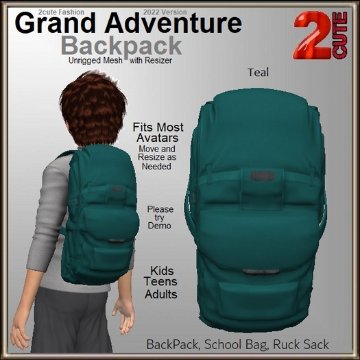 Grand Adventure Backpack [2cute] Teal
