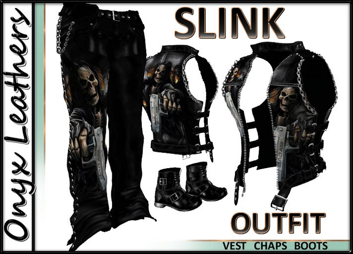 SLINK MALE Reaper vest chaps boots outfit 