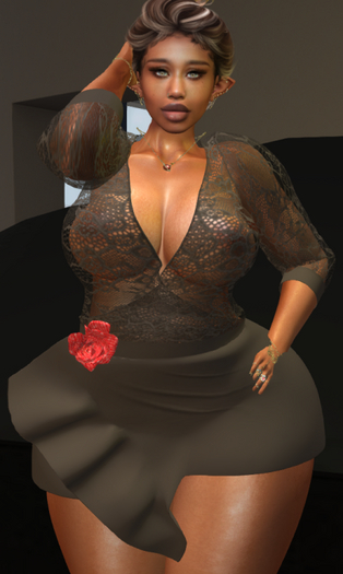 HARA LACE COCKTAIL DRESS CHOCOLATE