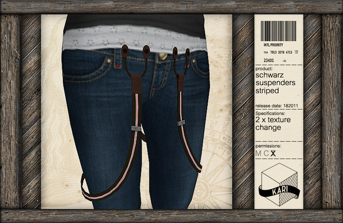 Kari - Schwarz Suspender -Striped