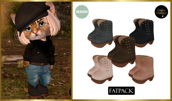 *DB* DINKIES CITY COWBOY BOOTS* fatpack