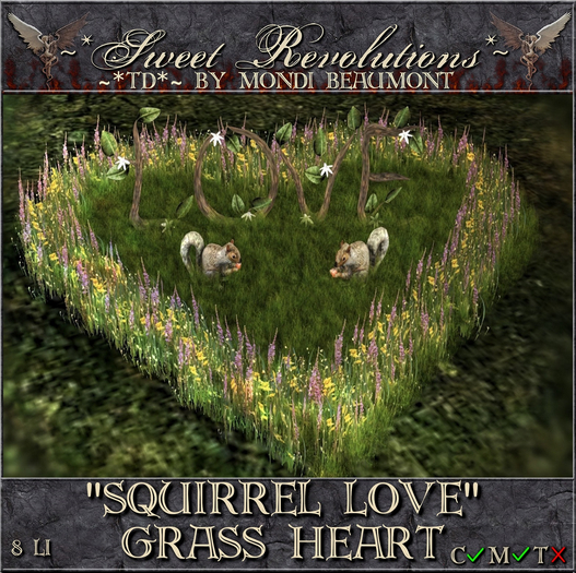 ~*SR*~ & ~*TD*~ Grass Heart "Squirrel Love" cm Box