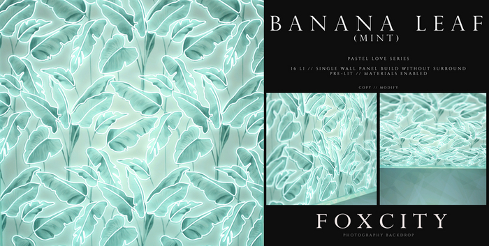FOXCITY. Photo Booth - Pastel Love - Banana Leaf (Mint)