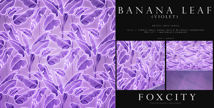 FOXCITY. Photo Booth - Pastel Love - Banana Leaf (Violet)
