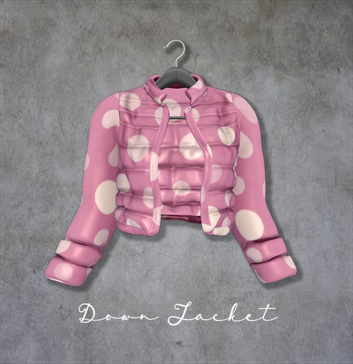:KOYUKI: Rebirth - Down Jacket - Polkadot Pink