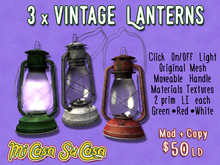 Mi Casa Su Casa: 3 x Vintage Lanterns [BOXED]