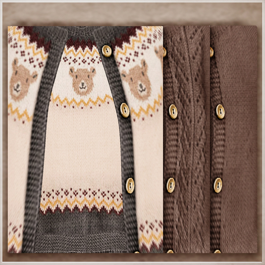 Chololo. Knit Cardigan / LB / Brown