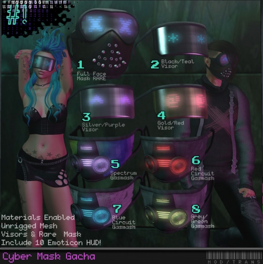 1. #hashbang! - Cyber Mask Gacha - Full Mask RARE