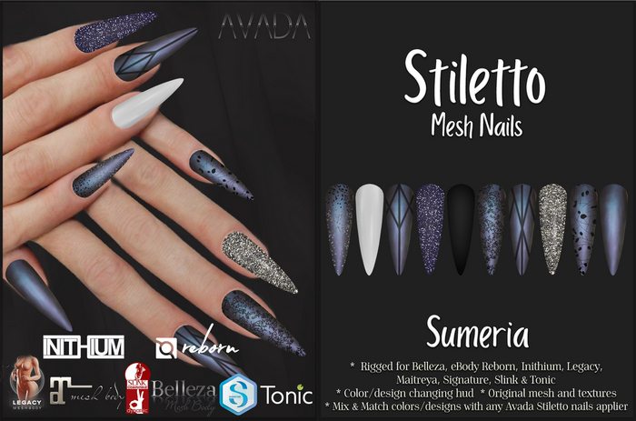 Avada~ Stiletto Nails - Sumeria
