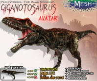 GIGANOTOSAURUS ~ Mesh Dinosaur Avatar ~ Prehistorica: The Dawn Kingdoms ~