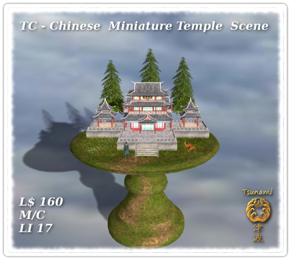 TC - Chinese  Miniature Temple  Scene